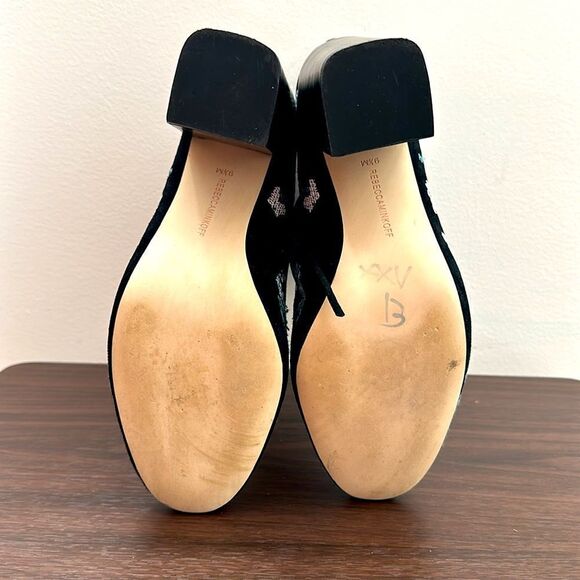 Rebecca Minkoff Bojana Embroidered Black Suede Boots Sz 9.5 - Picture 12 of 15